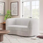 HOMES: Inside + Out Canapé deux places 63,75 po en tissu bouclé incurvé style Boho Pinehush avec coussins à ressorts ensachés