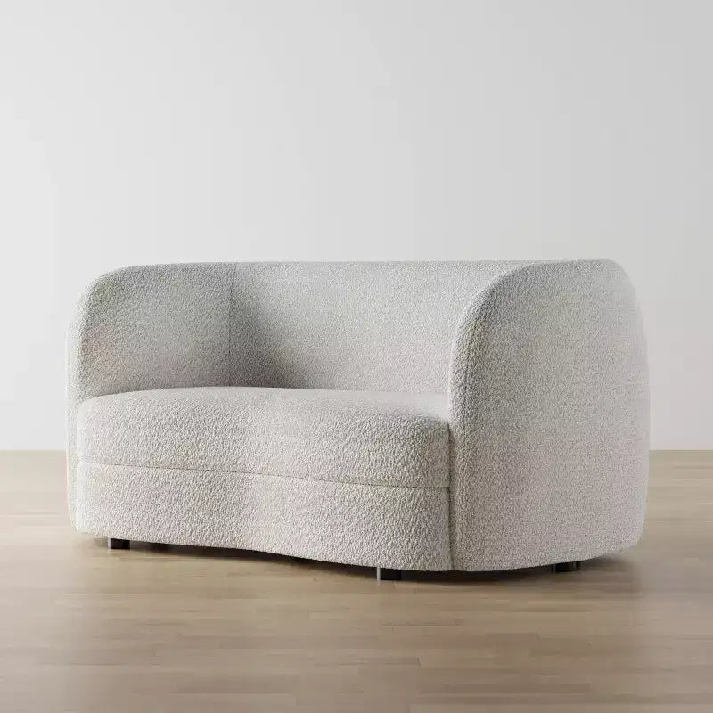 HOMES: Inside + Out Canapé deux places 63,75 po en tissu bouclé incurvé style Boho Pinehush avec coussins à ressorts ensachés