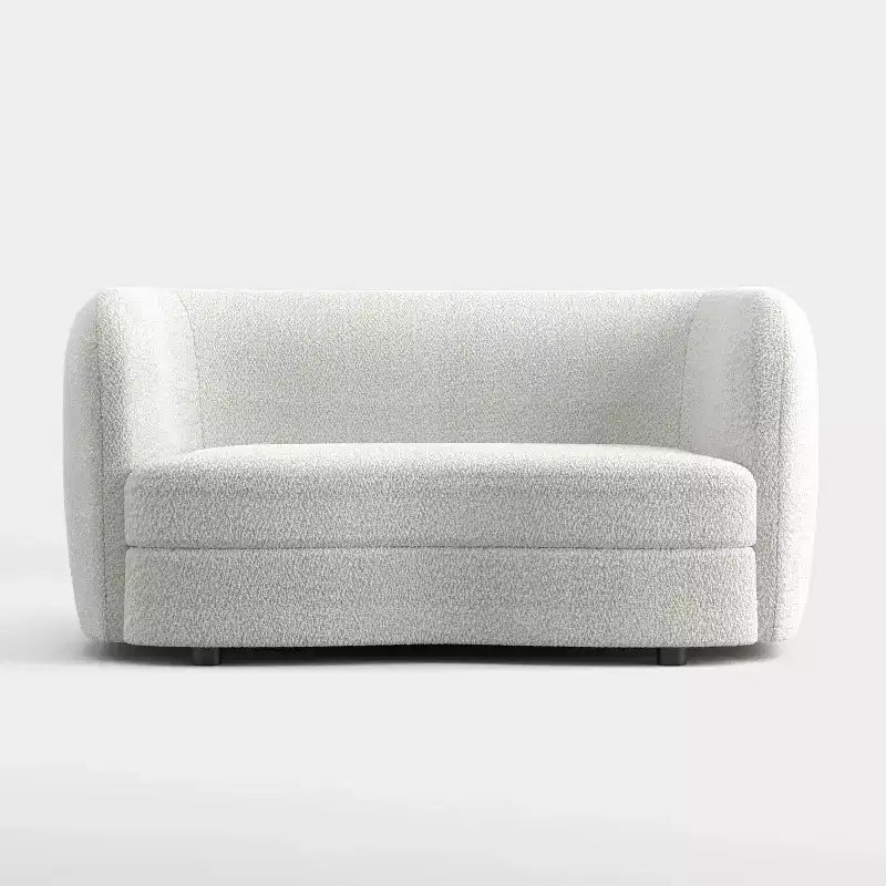 HOMES: Inside + Out Canapé deux places 63,75 po en tissu bouclé incurvé style Boho Pinehush avec coussins à ressorts ensachés