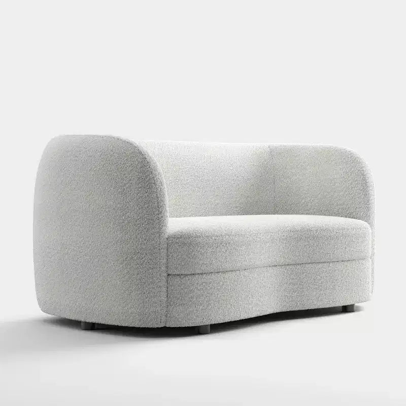 HOMES: Inside + Out Canapé deux places 63,75 po en tissu bouclé incurvé style Boho Pinehush avec coussins à ressorts ensachés