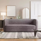 MAISONS : Intérieur + Extérieur Canapé bouclé incurvé bohème Pinehush 85 po avec coussins à ressorts ensachés