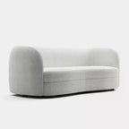 MAISONS : Intérieur + Extérieur Canapé bouclé incurvé bohème Pinehush 85 po avec coussins à ressorts ensachés