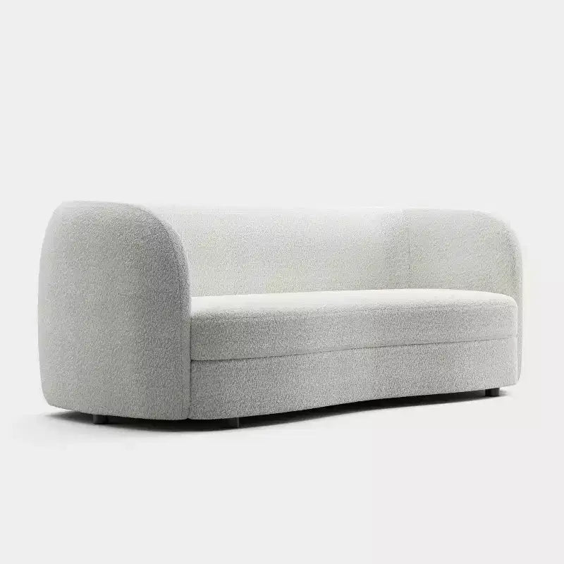 MAISONS : Intérieur + Extérieur Canapé bouclé incurvé bohème Pinehush 85 po avec coussins à ressorts ensachés