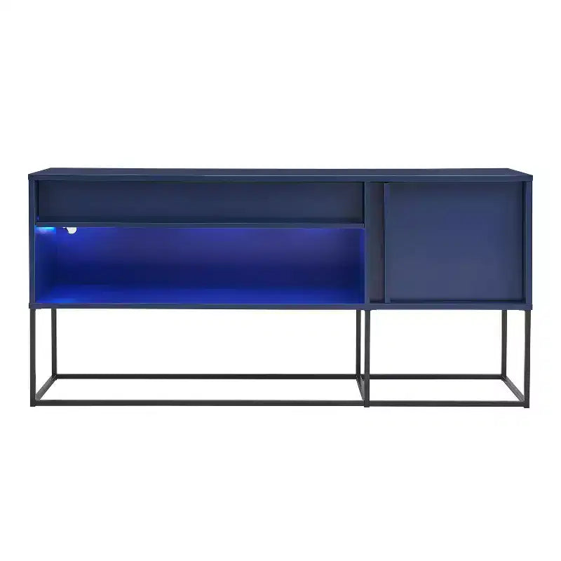 Meuble TV 24/7 Shop At Home Tidehigh Modern 1 tiroir pour téléviseurs jusqu'à 65 pouces avec lumières LED