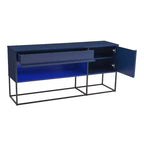 Meuble TV 24/7 Shop At Home Tidehigh Modern 1 tiroir pour téléviseurs jusqu'à 65 pouces avec lumières LED