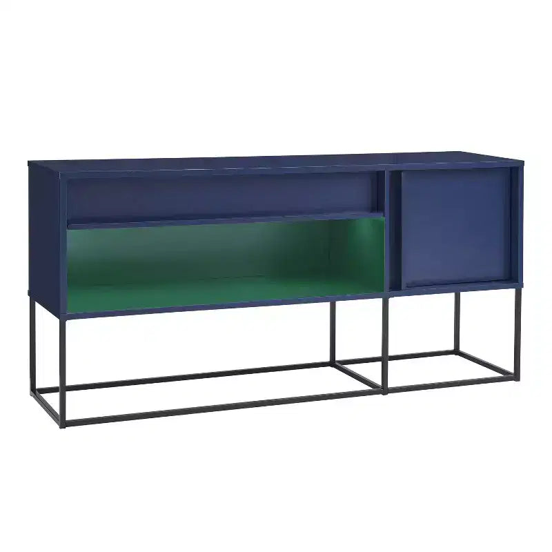 Meuble TV 24/7 Shop At Home Tidehigh Modern 1 tiroir pour téléviseurs jusqu'à 65 pouces avec lumières LED