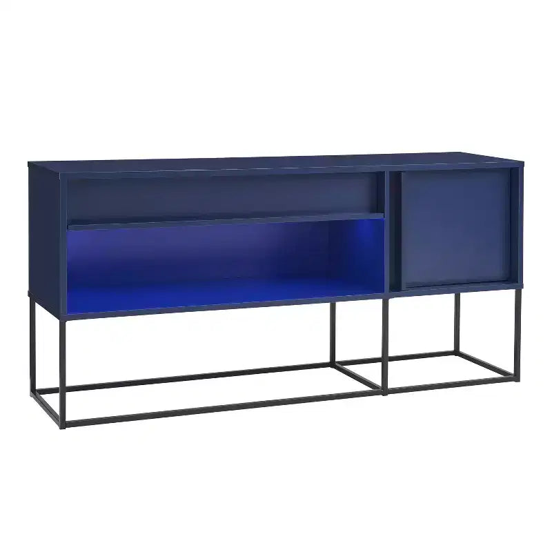 Meuble TV 24/7 Shop At Home Tidehigh Modern 1 tiroir pour téléviseurs jusqu'à 65 pouces avec lumières LED