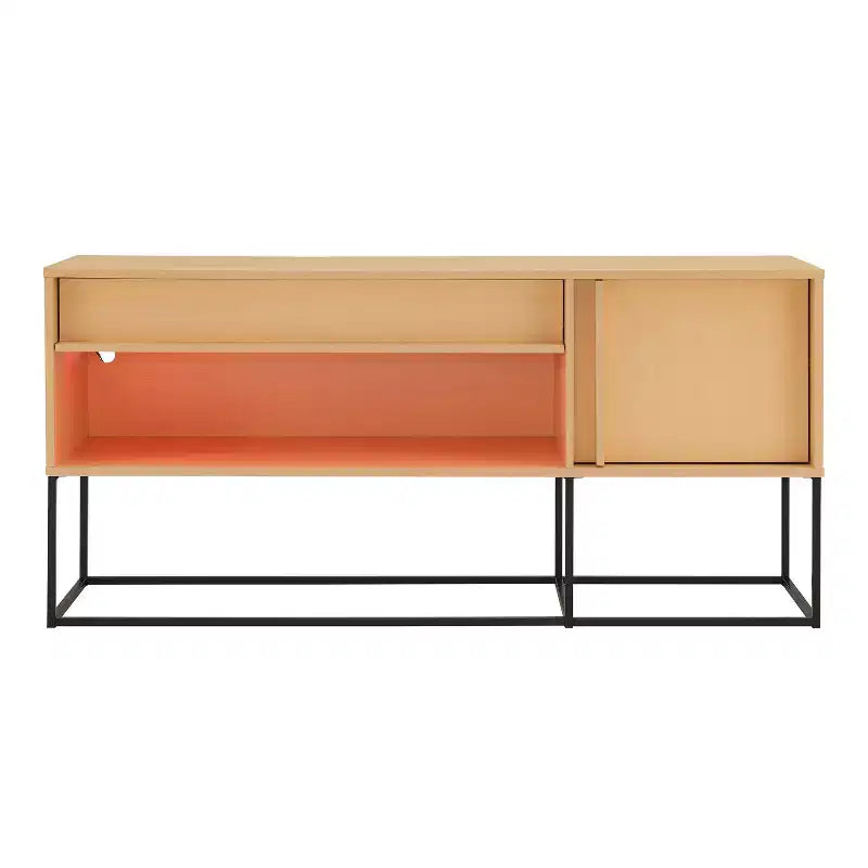 Meuble TV 24/7 Shop At Home Tidehigh Modern 1 tiroir pour téléviseurs jusqu'à 65 pouces avec lumières LED
