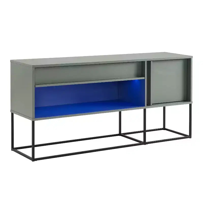 Meuble TV 24/7 Shop At Home Tidehigh Modern 1 tiroir pour téléviseurs jusqu'à 65 pouces avec lumières LED