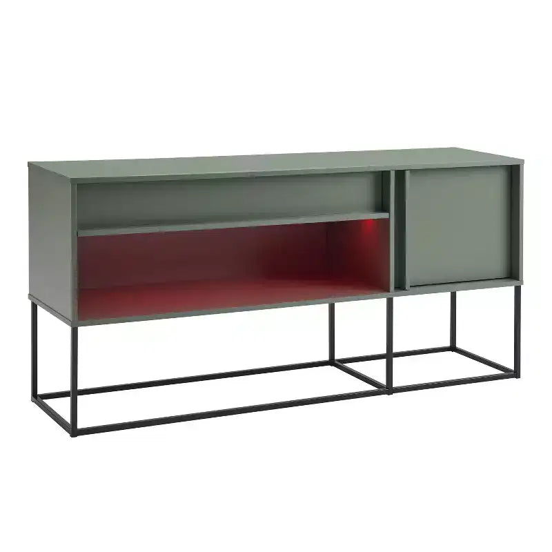 Meuble TV 24/7 Shop At Home Tidehigh Modern 1 tiroir pour téléviseurs jusqu'à 65 pouces avec lumières LED