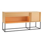 Meuble TV 24/7 Shop At Home Tidehigh Modern 1 tiroir pour téléviseurs jusqu'à 65 pouces avec lumières LED