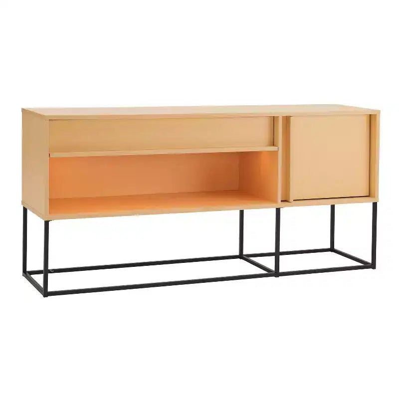 Meuble TV 24/7 Shop At Home Tidehigh Modern 1 tiroir pour téléviseurs jusqu'à 65 pouces avec lumières LED