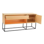 Meuble TV 24/7 Shop At Home Tidehigh Modern 1 tiroir pour téléviseurs jusqu'à 65 pouces avec lumières LED