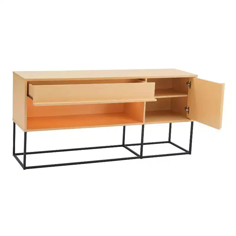 Meuble TV 24/7 Shop At Home Tidehigh Modern 1 tiroir pour téléviseurs jusqu'à 65 pouces avec lumières LED