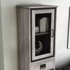 miBasics Meuble tour 1 tiroir de style campagnard Stormquiet avec casier à vin et étagères