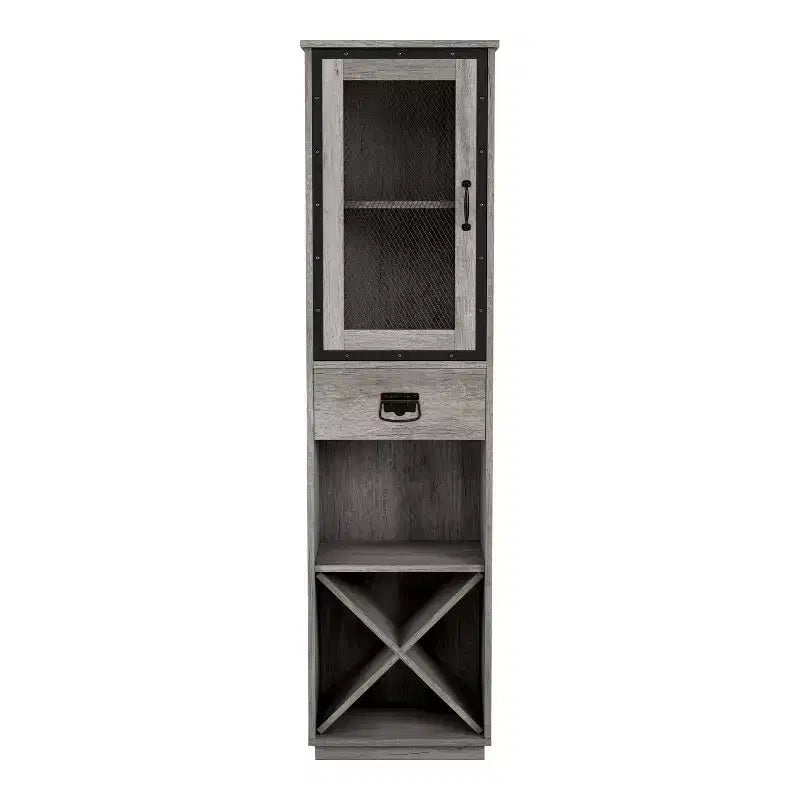 miBasics Meuble tour 1 tiroir de style campagnard Stormquiet avec casier à vin et étagères