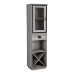 miBasics Meuble tour 1 tiroir de style campagnard Stormquiet avec casier à vin et étagères
