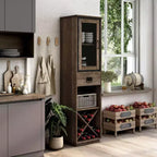 miBasics Meuble tour 1 tiroir de style campagnard Stormquiet avec casier à vin et étagères