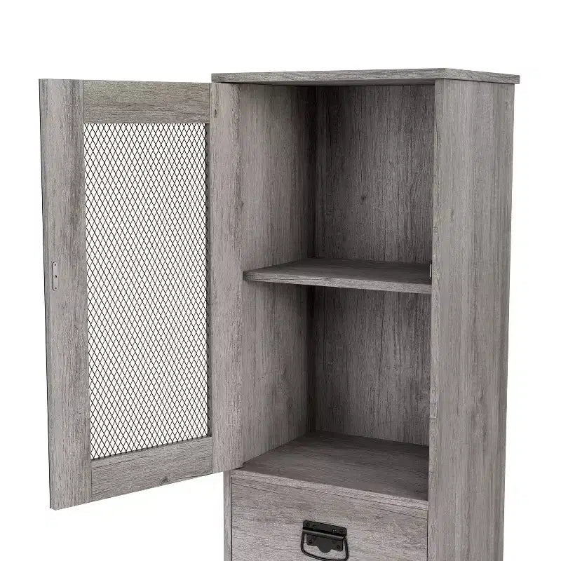 miBasics Meuble tour 1 tiroir de style campagnard Stormquiet avec casier à vin et étagères