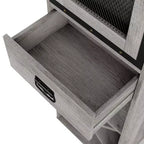 miBasics Meuble tour 1 tiroir de style campagnard Stormquiet avec casier à vin et étagères