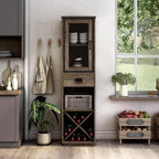 miBasics Meuble tour 1 tiroir de style campagnard Stormquiet avec casier à vin et étagères