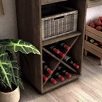 miBasics Meuble tour 1 tiroir de style campagnard Stormquiet avec casier à vin et étagères