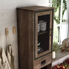 miBasics Meuble tour 1 tiroir de style campagnard Stormquiet avec casier à vin et étagères
