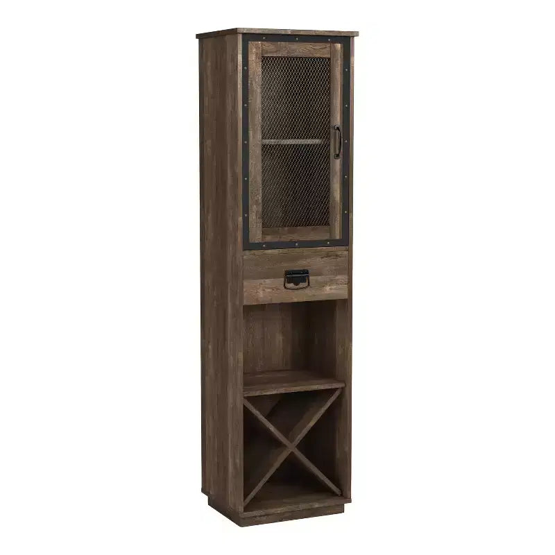 miBasics Meuble tour 1 tiroir de style campagnard Stormquiet avec casier à vin et étagères