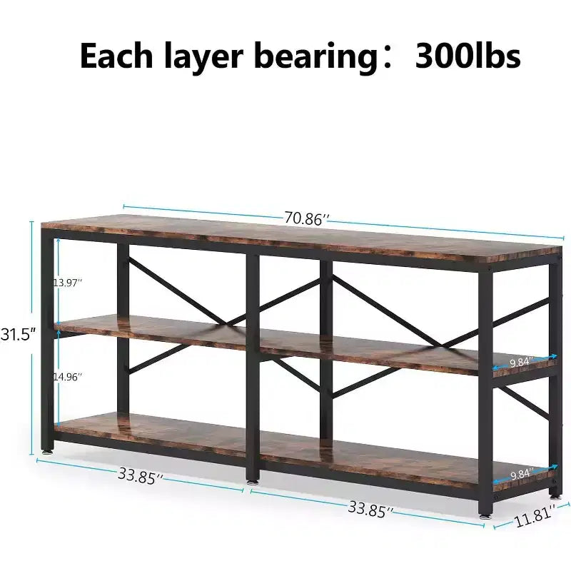 Tribesigns Grande console de 180 cm, table d'entrée/couloir à 3 niveaux