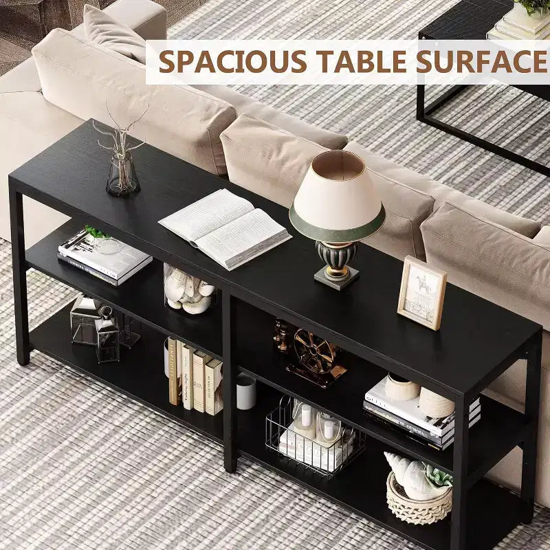 Tribesigns Grande console de 180 cm, table d'entrée/couloir à 3 niveaux