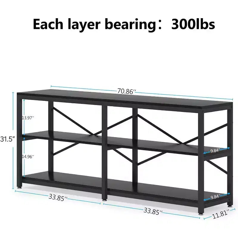 Tribesigns Grande console de 180 cm, table d'entrée/couloir à 3 niveaux