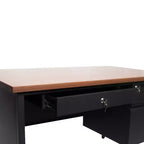 Bureau simple piédestal Flash Furniture Cambridge de qualité commerciale avec tiroirs verrouillables et cadre métallique