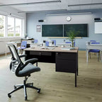 Bureau simple piédestal Flash Furniture Cambridge de qualité commerciale avec tiroirs verrouillables et cadre métallique