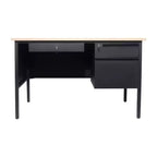 Bureau simple piédestal Flash Furniture Cambridge de qualité commerciale avec tiroirs verrouillables et cadre métallique
