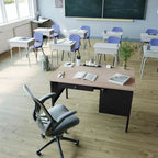 Bureau simple piédestal Flash Furniture Cambridge de qualité commerciale avec tiroirs verrouillables et cadre métallique