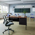 Bureau simple piédestal Flash Furniture Cambridge de qualité commerciale avec tiroirs verrouillables et cadre métallique