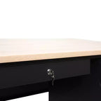 Bureau simple piédestal Flash Furniture Cambridge de qualité commerciale avec tiroirs verrouillables et cadre métallique