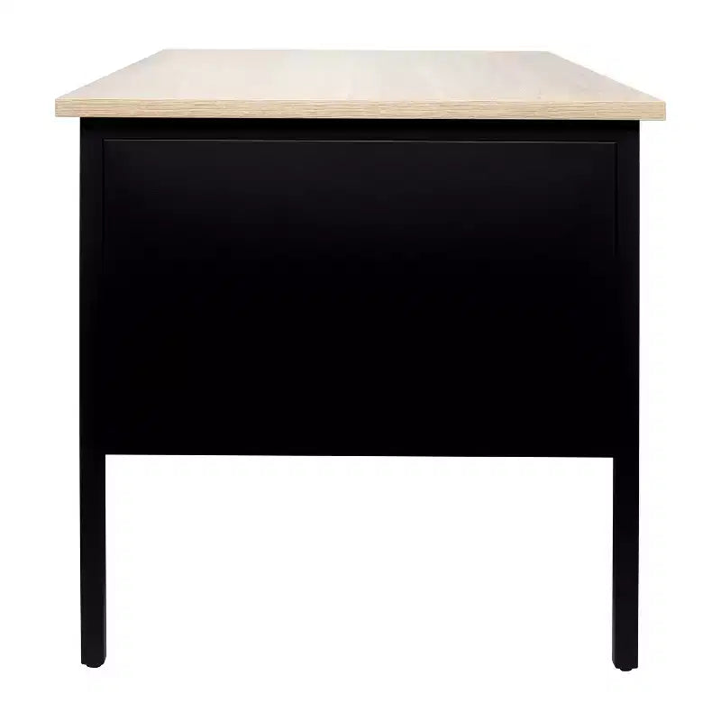 Bureau simple piédestal Flash Furniture Cambridge de qualité commerciale avec tiroirs verrouillables et cadre métallique