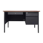 Bureau simple piédestal Flash Furniture Cambridge de qualité commerciale avec tiroirs verrouillables et cadre métallique