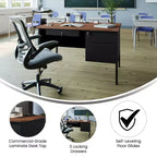 Bureau simple piédestal Flash Furniture Cambridge de qualité commerciale avec tiroirs verrouillables et cadre métallique