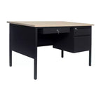 Bureau simple piédestal Flash Furniture Cambridge de qualité commerciale avec tiroirs verrouillables et cadre métallique