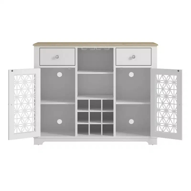 Cave à vin de 47 po avec portes en verre et motif sérigraphié - Festivo