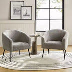 Ensemble de 2 fauteuils modernes en tissu bouclé Guy avec pieds en métal ART OF LIVING DESIGNS