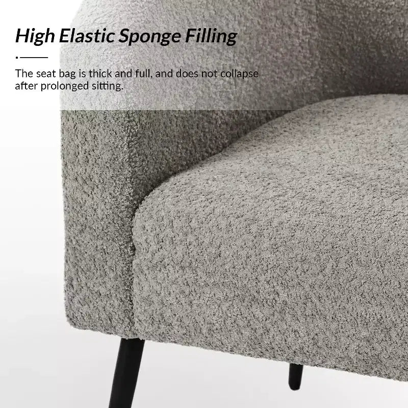Ensemble de 2 fauteuils modernes en tissu bouclé Guy avec pieds en métal ART OF LIVING DESIGNS