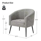 Ensemble de 2 fauteuils modernes en tissu bouclé Guy avec pieds en métal ART OF LIVING DESIGNS