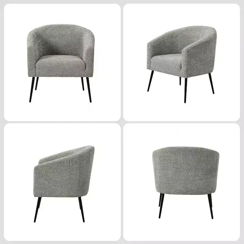 Ensemble de 2 fauteuils modernes en tissu bouclé Guy avec pieds en métal ART OF LIVING DESIGNS