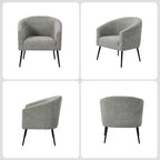 Ensemble de 2 fauteuils modernes en tissu bouclé Guy avec pieds en métal ART OF LIVING DESIGNS