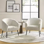 Ensemble de 2 fauteuils modernes en tissu bouclé Guy avec pieds en métal ART OF LIVING DESIGNS