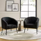 Ensemble de 2 fauteuils modernes en tissu bouclé Guy avec pieds en métal ART OF LIVING DESIGNS