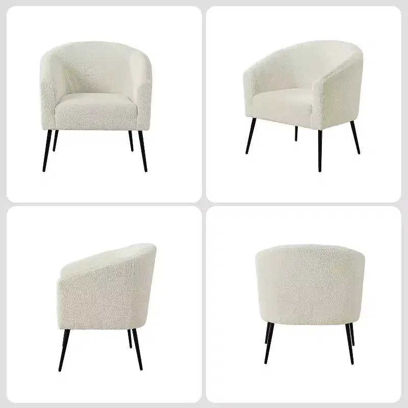 Ensemble de 2 fauteuils modernes en tissu bouclé Guy avec pieds en métal ART OF LIVING DESIGNS